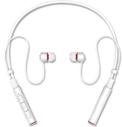 NSV Wireless Neckband Headphone White Handsfree Bluetooth