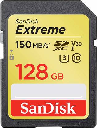 SanDisk Extreme 128 GB Extreme SDHC Class 10 150 MB/s  Memory Card