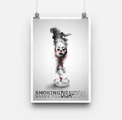 Smoking Makes You Disappear Portrait Wall Art Picture Poster for Room Home Decor Paper Print
