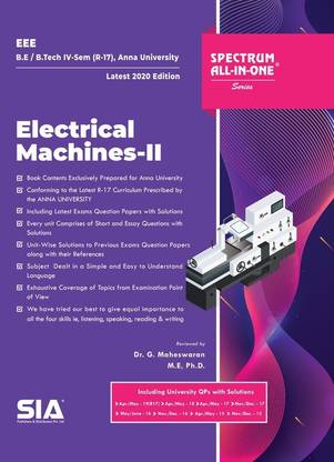 Electrical Machines - II, B.E/B.Tech IV-Semester (R-17) (Anna
University) Electrical And Electronics Engineering (EEE), Latest 2020
Edition