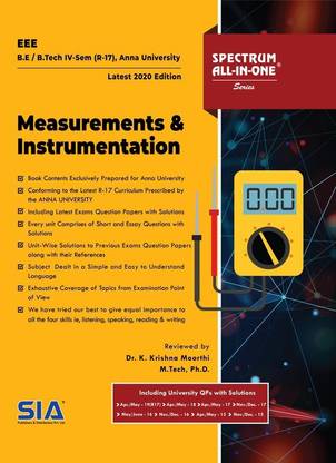 Measurements And Instrumentation, B.E/B.Tech IV-Semester (R-17) (Anna
University) Electrical And Electronics Engineering (EEE), Latest 2020
Edition