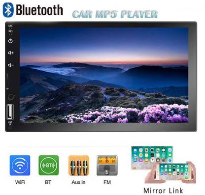 Bidas Double Din Car Stereo 7'' 1080P HD Touch Screen D-Play Universal Car Multimedia Player Support Android and iOS Mirror Link with Bluetooth/FM/USB/AUX/RCA/Rear View Camera Input Car Stereo