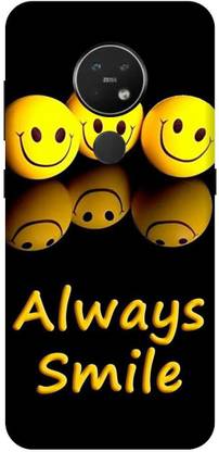 Yoprint Back Cover for Nokia 7.2 Always Smile Text Smily Emoji Emoji Printed Back Cover