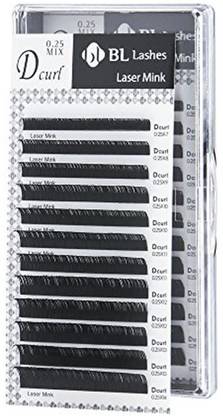Bl Lashes Eyelash Extension Bl Laser Mink Lash D Curl Mix 8 Sizes In 1 Tray (Dx0.25Mm)