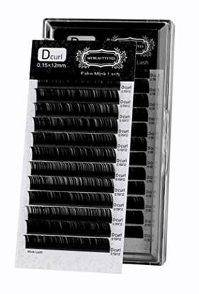 Mybeautyeyes Eyelash Extension Fake Mink Lash/Individual Eyelash Extension Supplies Salon Use/D Curl/Thickness 0.07~0.25mm, Mixed Tray (0.15mm, 8mm)