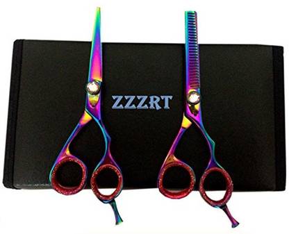 Zzzrt Traders Zr-3000 J2 Japanese Steel Professional Razor Edge Titanium Hairdressing Scissors And Hair Thinning Scissors/Shear Set 5.5 Inch (14Cm) Diamond Screw Scissors