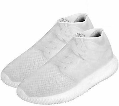 TWONE Reusable Rainproof/Non-Slip Resistant Silicon Waterproof Silicone White Boots Shoe Cover Silicone White Flat Shoe Cover