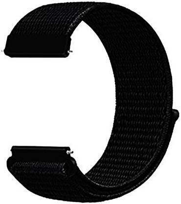 CellFAther Soft Nylon Sport Strap Replacement with Velcro Connector Wristband for Fitbit Versa Fitness Smart Watch Jet Black (Watch not Included) Smart Watch Strap