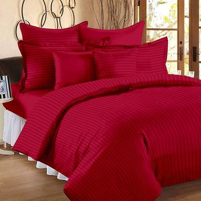 Aarchi Satin King Flat 210 TC Solid Bedsheet