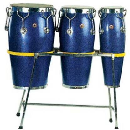 PAL MUSIC HOUSE Fiber Congo Drum Set of 3 - Blue Fiber Bongo