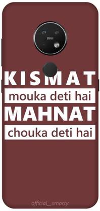 Yoprint Back Cover for Nokia 7.2 Kismat Mauka Deti Hai Mehnat Chouka Deti Hai Printed Text Printed Back Cover