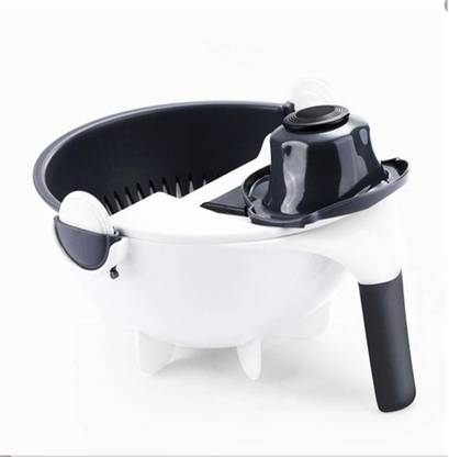 CLOUDTAIL CHOICE 9 in 1 Multifunction Vegetable Cutter with Drain Basket Magic Rotate Vegetable Cutter Portable Slicer Chopper Grater Kitchen Tool Vegetable & Fruit Grater