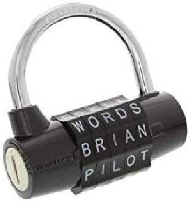 Wordlock PL-004-BK 5-Dial Combination Padlock, Black Combination Lock