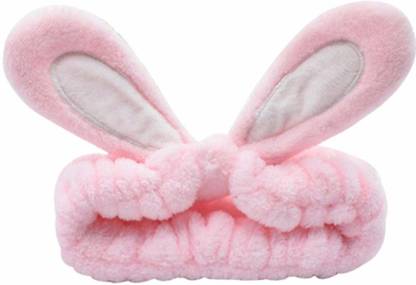 Joys Bucket Cute Bunny Ear Headband Makeup Face Washing Bath Spa Mask Soft Elastic Hair Band Makeup Headband
