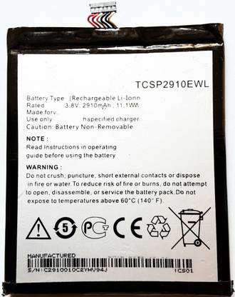 FULL CELL Mobile Battery For  Panasonic Eluga Switch ( TCSP2910EWL )