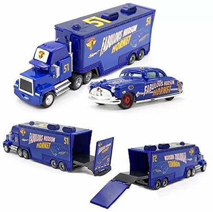 Sage Square Pixar Special "Piston Cup Edition" From Cars "Doc Hudson" a.k.a. "The Fabulous Hudson Hornet with Mack truck" Collectible Toy Figure
