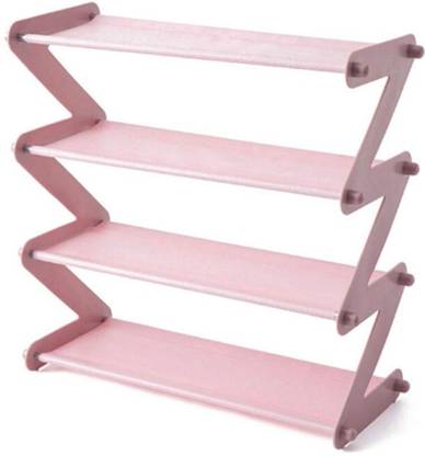 Smart Saver Smart Saver 4 Tier Shoe Rack, Stackable Multi-Layer Shoe Organizer Shelf for Living Room, Entryway, Hallway and Cloakroom Plastic Collapsible Shoe Stand