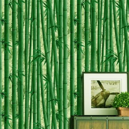 Flipkart SmartBuy 600 cm Wall Stickers Wallpaper Green Lucky Bamboo Forest with Leaves Self Adhesive Home Office Self Adhesive Sticker