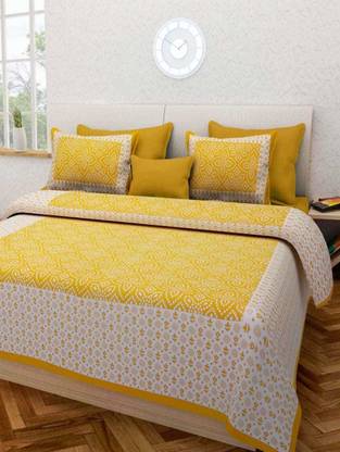 shree sd creation 170 TC Cotton Double Printed Flat Bedsheet
