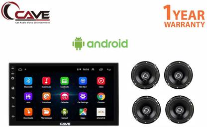 Cave RJ-441 Pure Android 8.1 with Gorilla Glass IPS Display Universal Car Stereo with Bluetooth/WiFi/Navigation & USB Touch Screen Full Hi-Definition 1080p With 2 Sets Of 6-Inches car Speakers.. Car Stereo