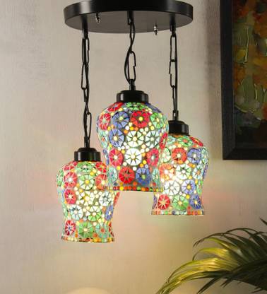 Devansh Hanging Light for Living Room & Home Decoration - -Glass (Pack of 3) Pendants Ceiling Lamp
