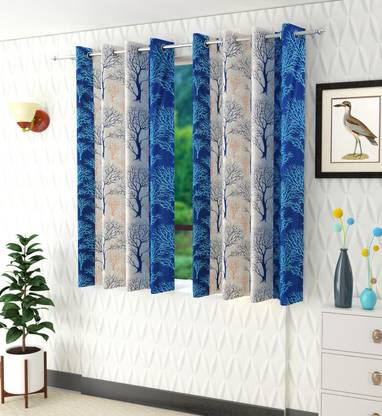 Panipat Textile Hub 152 cm (5 ft) Polyester Semi Transparent Window Curtain (Pack Of 2)