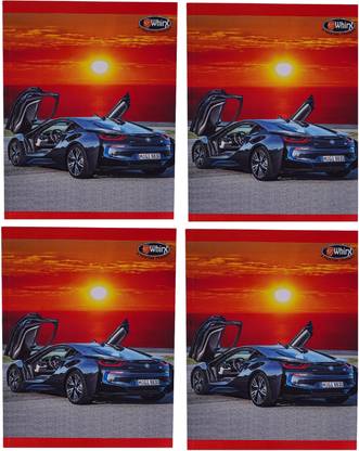 Whirx Long Exercise book - Car Print Soft Back Regular Notebook Single Ruled 320 Pages