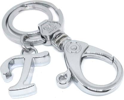 Aura Premium Quality Initial T Letter Keyring Pendant Alphabet Key Chain