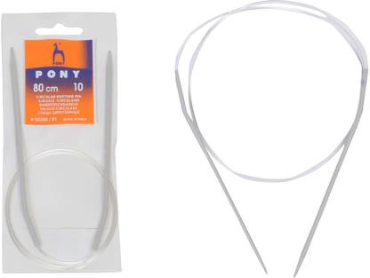 Pony Aluminium Fixed Circular Knitting Needles Pin 80cm,NO - 10 (3.25 mm) Knitting Pin