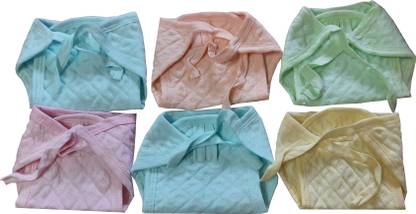RSV Cotton Cloth Diaper for Babies/Langout for Babies/Washable and Reusable_Multi Color_0 to 3 Months_Set of 6 (Multi Color)