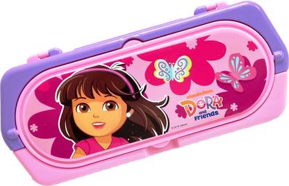 Gift Collection Flip Note Stationery Set-Pink Cartoon Art Plastic Pencil Box