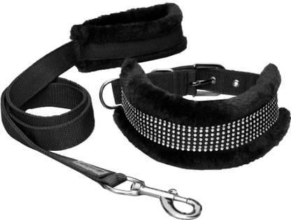 Petshop7 Premium Petshop7 Nylon Dog Collar & Leash with Fur Medium (Neck Size - 14-20inch) Dog Collar & Leash
