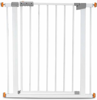 Nazar Battu Baby Safety Gate (Covers More Than 3 feet Area) Adjustable, Pure Metal Safety Gate with Secret Lock & 2-Way Auto Close + Four Strong Wall Holders L Gate