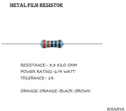 RISARYA 3.3K-OHM RESISTANCE,MFR,1%,1/4 W,FIXED RESISTOR(3.3 KILO OHM) Fixed Resistor