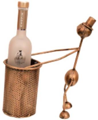 KAPTOWN KREATIONS Iron Aunt Bottle Stand Showpiece for Home D�cor Decorative Showpiece  -  25.4 cm
