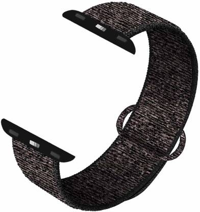 TINGTONG Soft Lightweight Breathable Nylon Loop Sport Strap Band for iWatch 42mm/44mm, Compatible with Watch Series 1/2/3/4/5 T_42/44mm_CopperBlack(Nylon) Smart Watch Strap