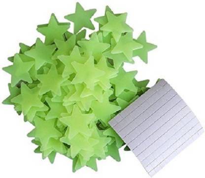 Newvent 3 cm 100 pcs green star sticker for wall decoration Glow in the Dark Sticker
