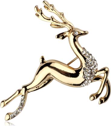 Panjatan Deer Pearl Toned Stud Pin Brooch