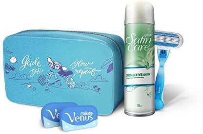 Gillette Venus Regimen Kit (1 Venus handle + 2 Refills + 1 Satin Care Sensitive Skin Gel)