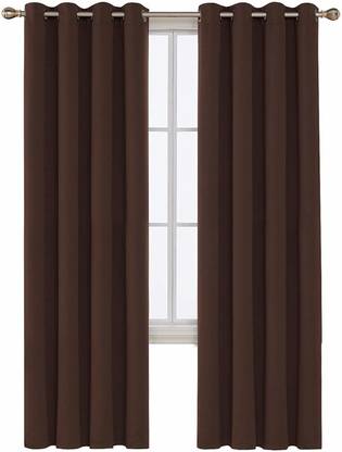 COMFY HOME 274.3 cm (9 ft) Silk Blackout Long Door Curtain (Pack Of 2)