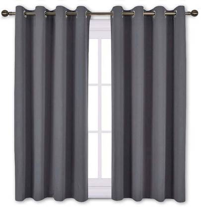COMFY HOME 152.4 cm (5 ft) Silk Semi Transparent Window Curtain (Pack Of 2)