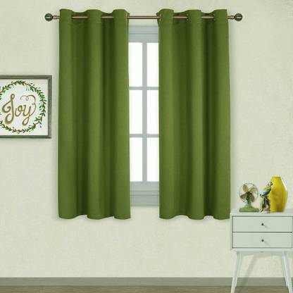 COMFY HOME 243.8 cm (8 ft) Silk Blackout Long Door Curtain (Pack Of 2)