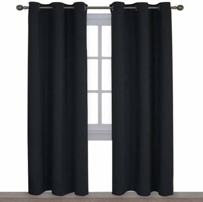 COMFY HOME 243.84 cm (8 ft) Silk Blackout Long Door Curtain (Pack Of 2)