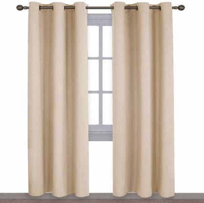 COMFY HOME 274.3 cm (9 ft) Silk Blackout Long Door Curtain (Pack Of 2)
