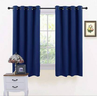 COMFY HOME 152.4 cm (5 ft) Window Silk Blackout Curtain (Pack Of 4)
