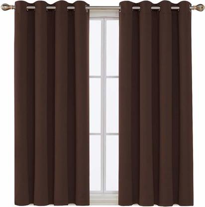 COMFY HOME 152.4 cm (5 ft) Silk Semi Transparent Window Curtain (Pack Of 2)