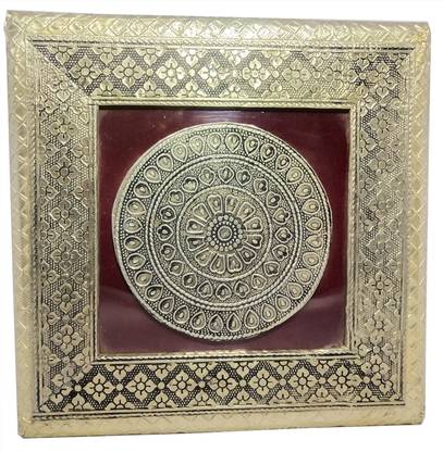M S Handicrafts Wooden Beautiful GoldenDry Fruit Snack Box for Wedding Gift | Decorative Platter Wood Decorative Platter