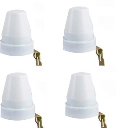 sheetal traders Day/Nights Auto on and off Plastic Photocell Ldr Switch 220V for Home Automation, White (Pack Of 4 ) 10 A One Way Electrical Switch