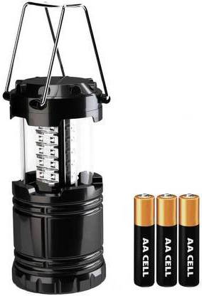 kv mart LED Camping Lantern Flashlight with 3 AA Batteries - Survival Kit for Emergency, Power Outage Back up light, Camping light, Décor Lantern Black Stainless Steel, Plastic Hanging Lantern 12 hrs Lantern Emergency Light