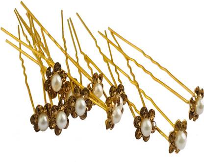 GaDinStylo Juda Pins For Bridal And Girls Wedding Wear Use, Juda Pin Hair Decoration Accessories For Women/Girls Golden (Pack of 12) Hair Accessory Set